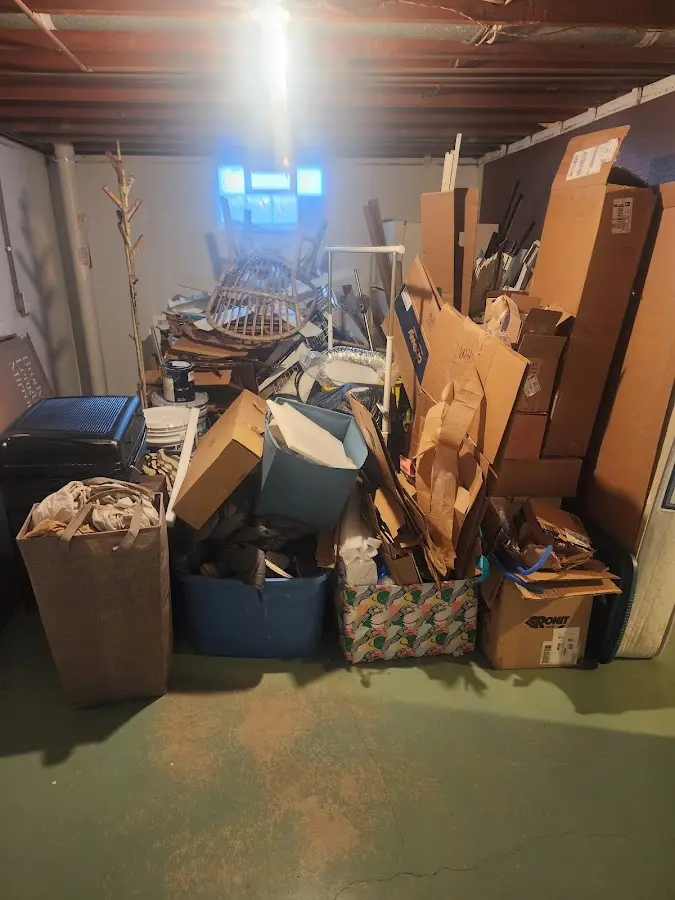 Roll-off dumpster container at job site for Roll Off Dumpster Rental in Burnt Mills